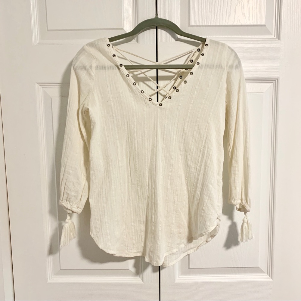 Hollister strappy back boho top!